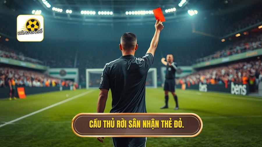 Cầu thủ rời sân nhận thẻ đỏ.